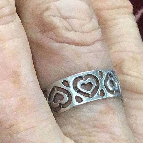 Ring, Sterling Silver Heart Ring, size 7.5, NEW, Handmade, artisan, gift - Picture 5 of 6